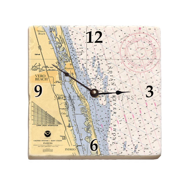 Vero Beach, FL - Marble Desk Clock