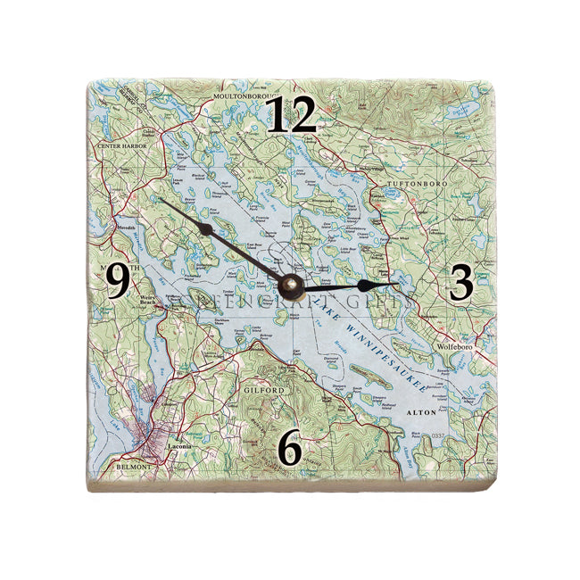 Lake Winnipesaukee, NH -  Marble Desk Clock