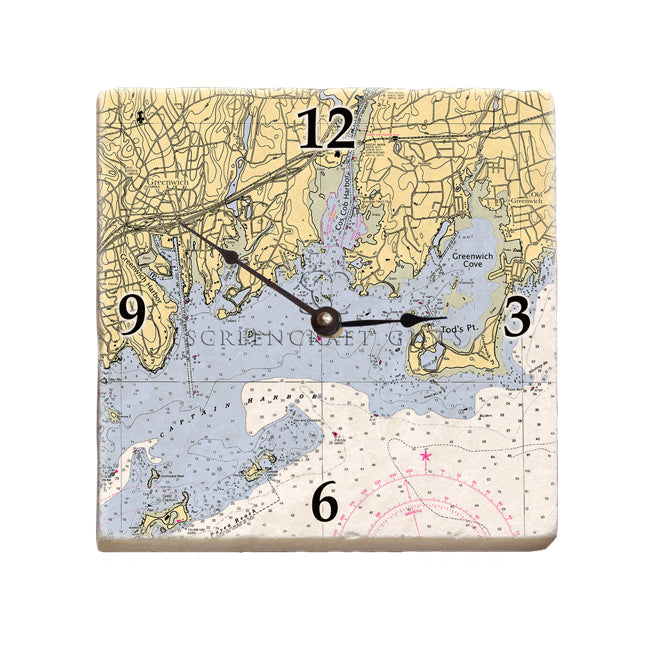 Greenwich, CT- Marble Desk Clock