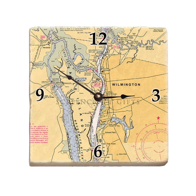 Eagle Island, NC - Marble Desk Clock