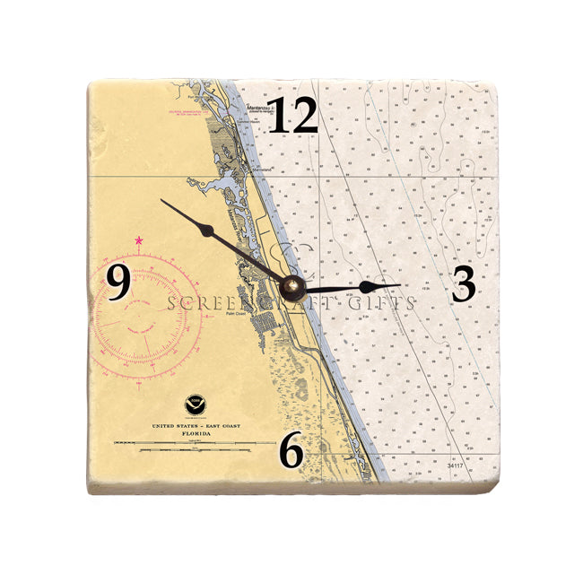 Palm Coast, FL - Marble Desk Clock