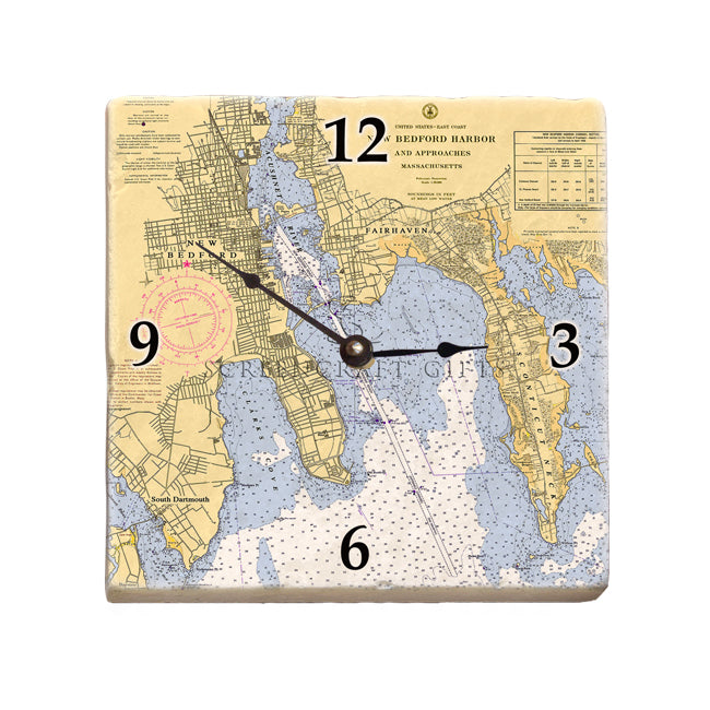 New Bedford, MA- Marble Desk Clock