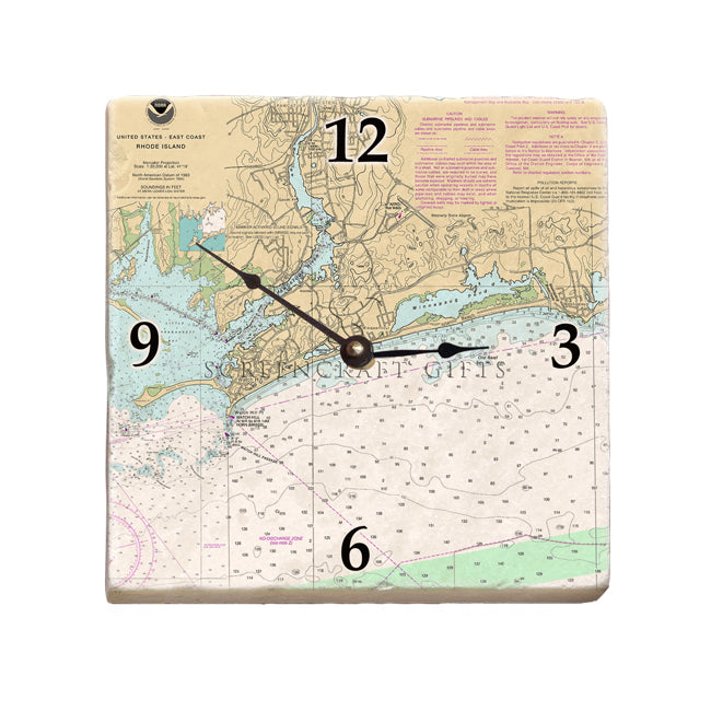 Westerly, RI  - Marble Desk Clock