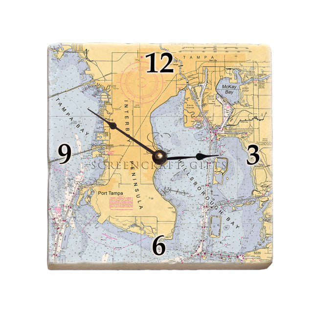 Tampa Bay, FL- Marble Desk Clock