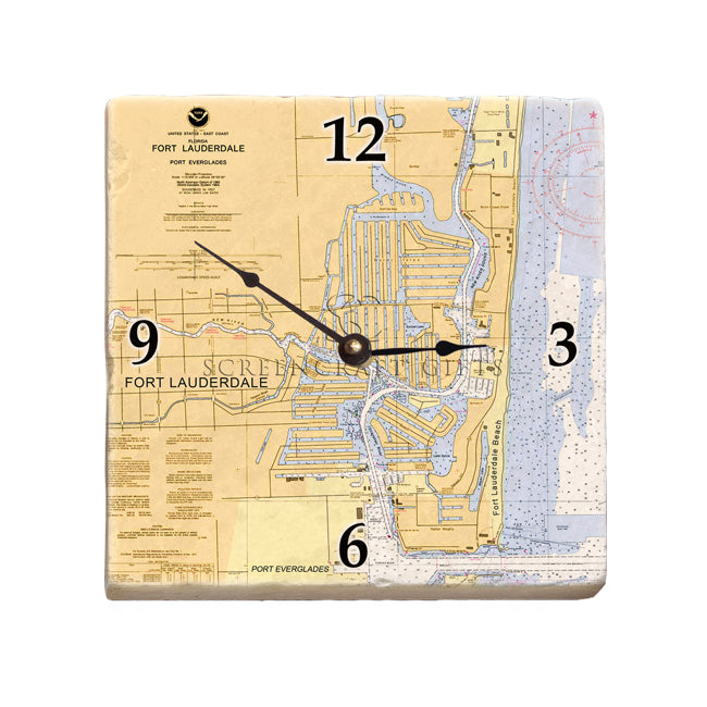 Fort Lauderdale, FL- Marble Desk Clock