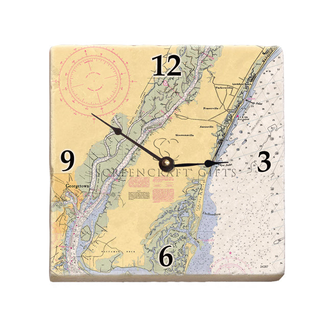 DeBordieu, SC - Marble Desk Clock