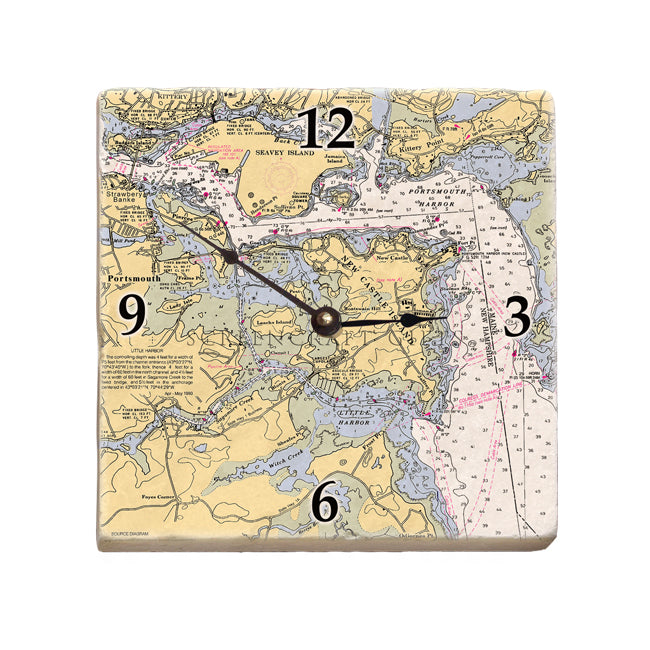 New Castle, NH - Marble Desk Clock