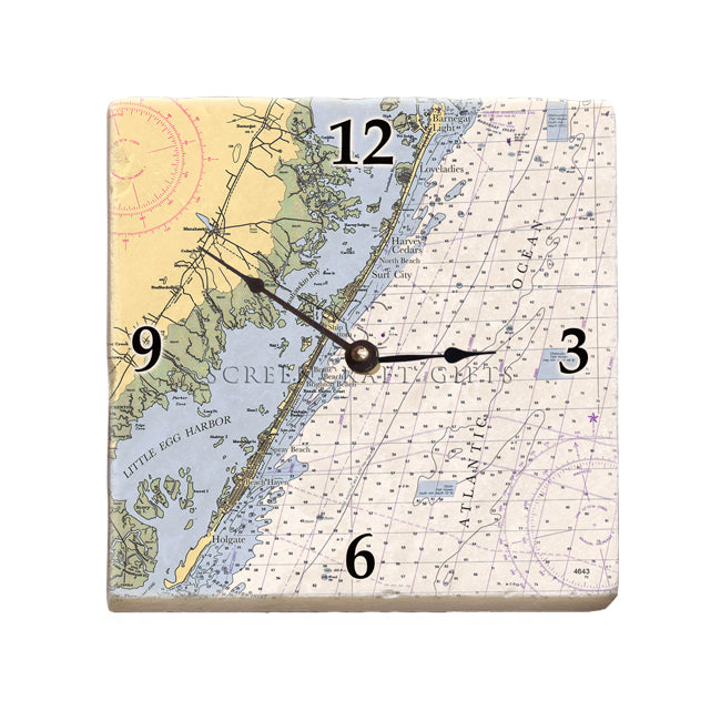 Long Beach Island, NJ- Marble Desk Clock