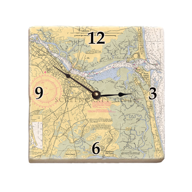 Newburyport, MA - Marble Desk Clock