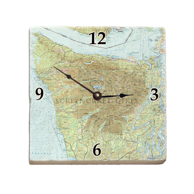 Olympic National Park-  Marble Desk Clock