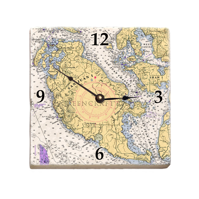 San Juan Island, WA -  Marble Desk Clock