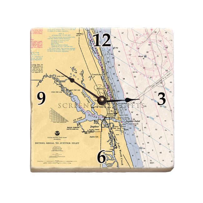 Jupiter, FL- Marble Desk Clock
