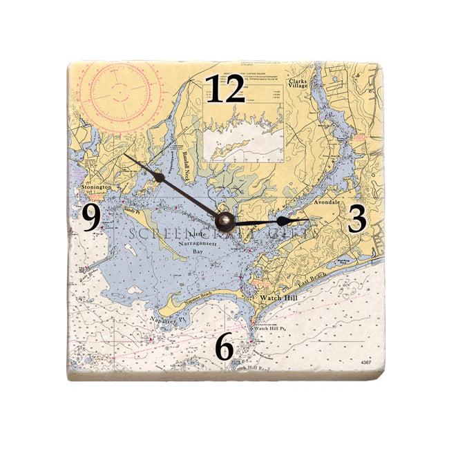 Watch Hill, RI - Marble Desk Clock