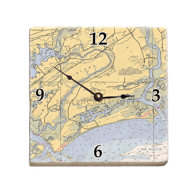 Kiawah Island, SC- Marble Desk Clock