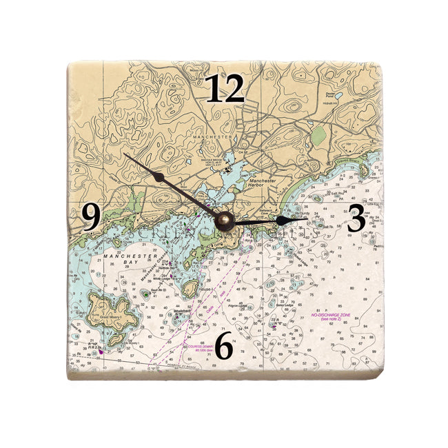 Manchester by the Sea, MA - Marble Desk Clock
