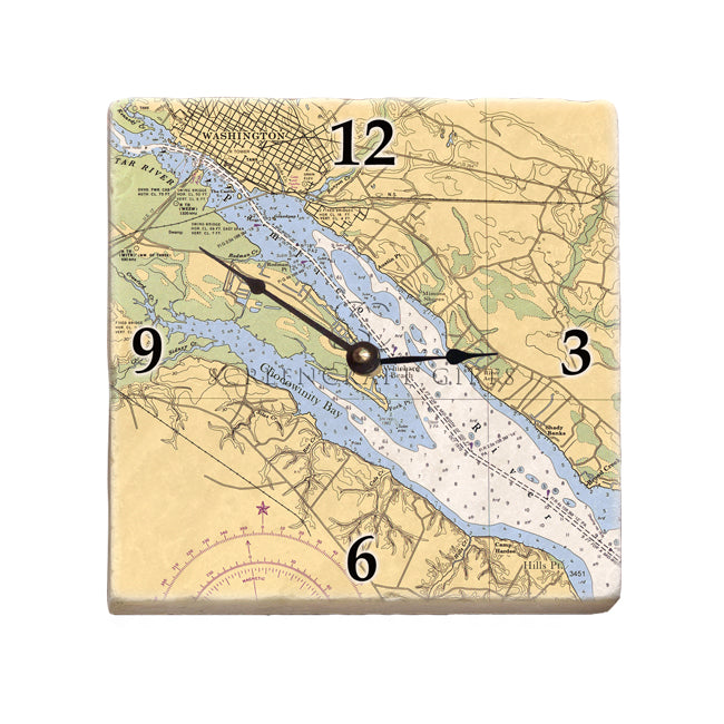 Washington, NC- Marble Desk Clock
