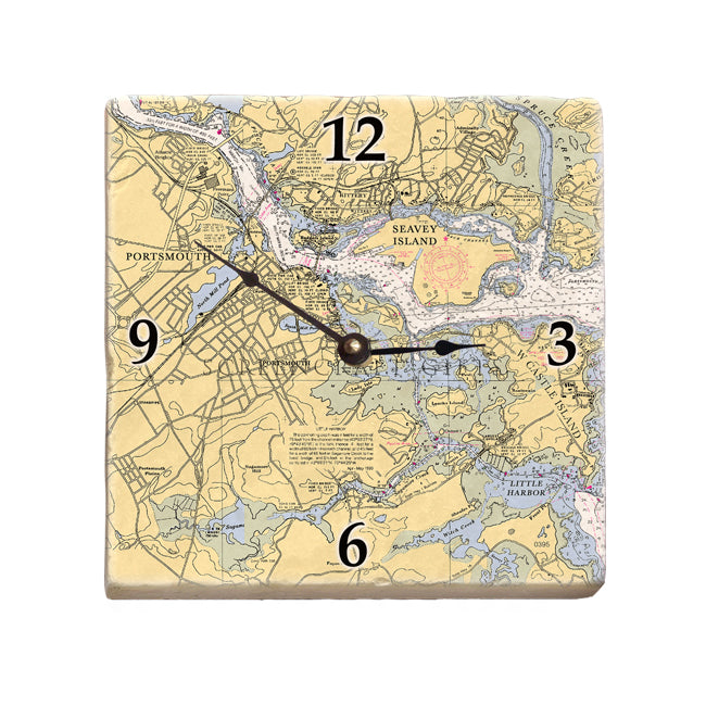 Portsmouth, NH - Marble Desk Clock