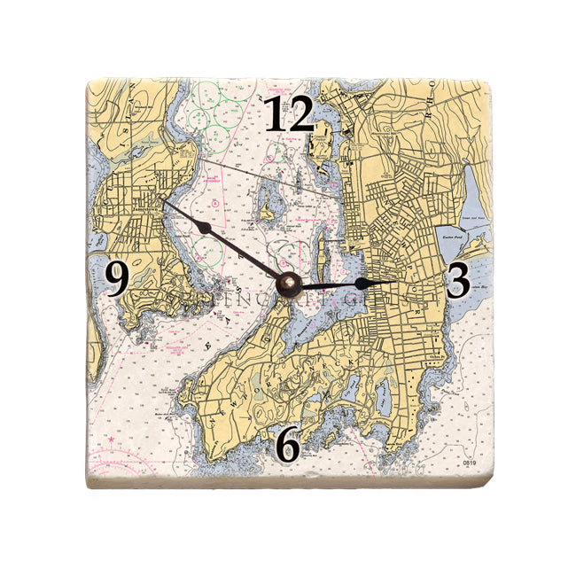 Newport, RI - Marble Desk Clock