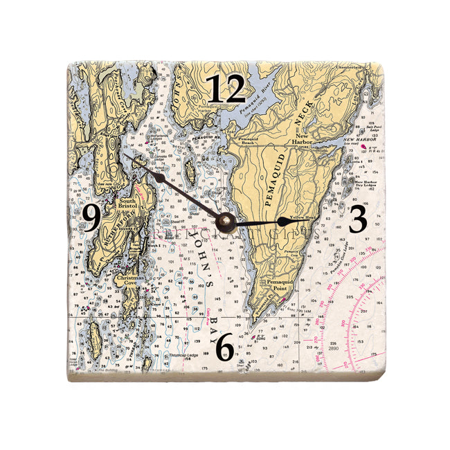 Pemaquid Neck, ME - Marble Desk Clock