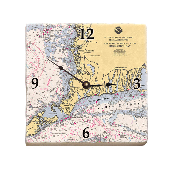 Woods Hole, MA - Marble Desk Clock