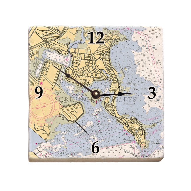 Winthrop, MA- Marble Desk Clock