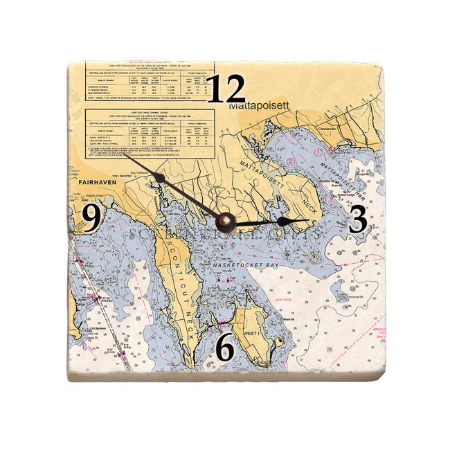 Mattapoisett, MA - Marble Desk Clock