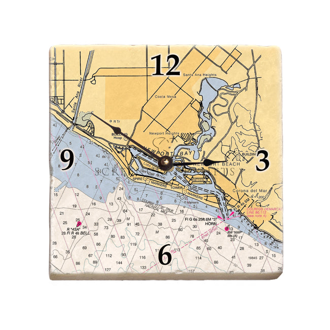 Newport Beach, CA- Marble Desk Clock