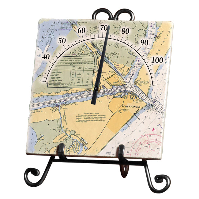Port Aransas, TX - Marble Thermometer