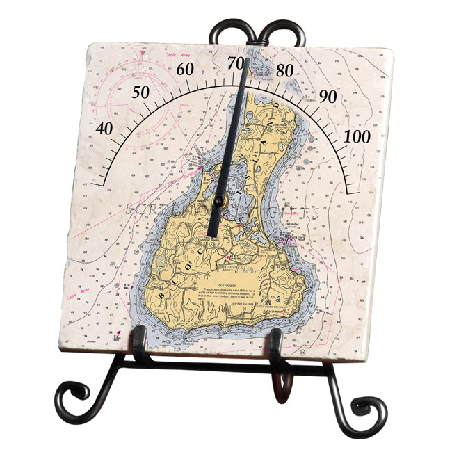Block Island, RI - Marble Thermometer