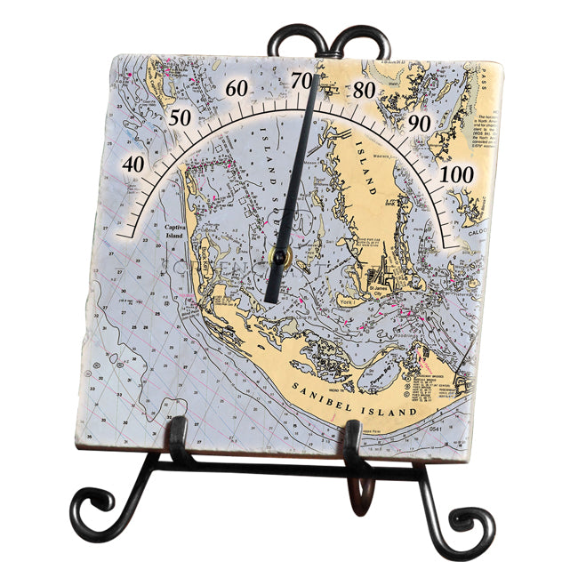Sanibel Island, FL  - Marble Thermometer