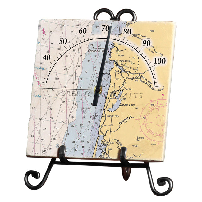 Lincoln City, OR - Marble Thermometer