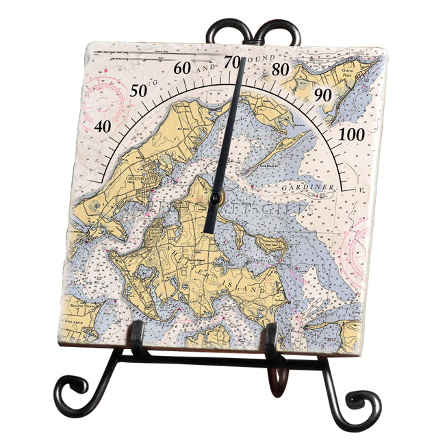Gardiners Bay, NY - Marble Thermometer