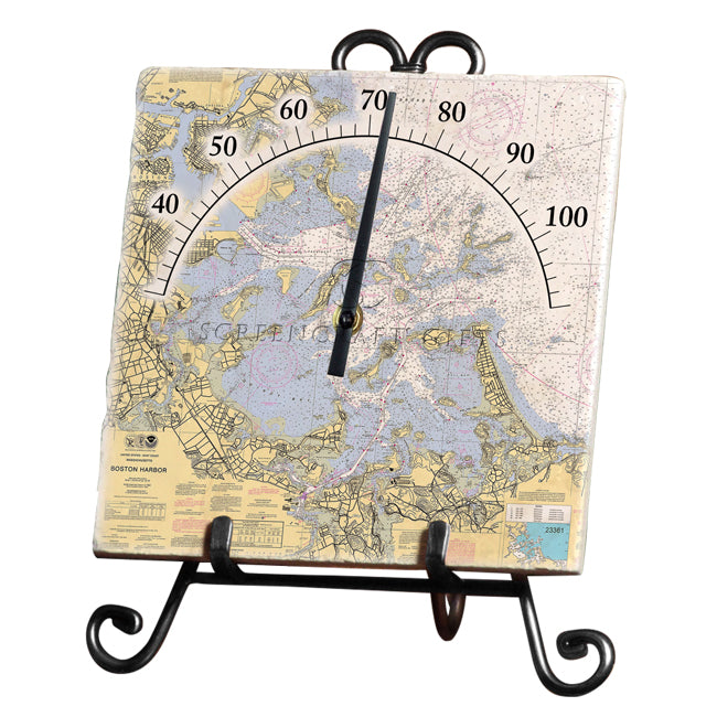 Boston Harbor MA - Marble Thermometer