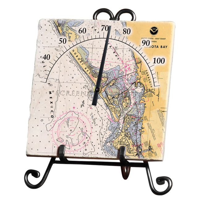 Sarasota, FL  - Marble Thermometer