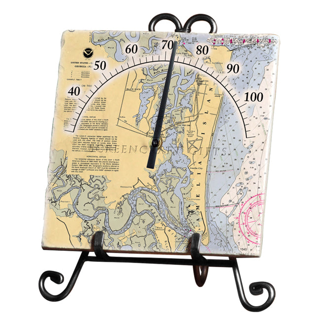 Amelia Island, FL - Marble Thermometer