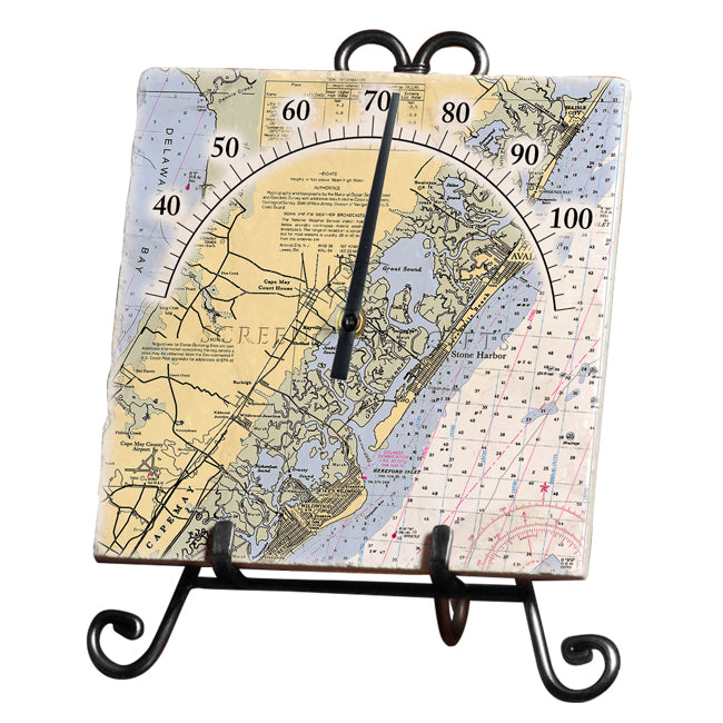 Stone Harbor, NJ - Marble Thermometer