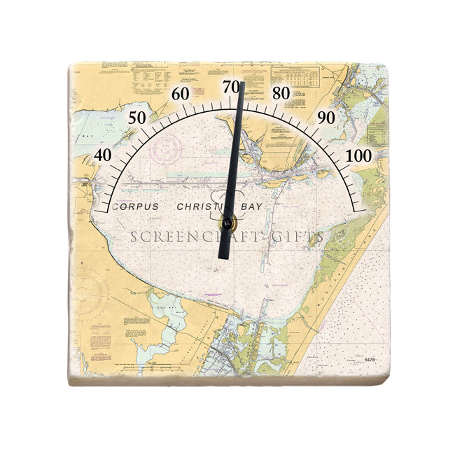 Corpus Christi Bay, TX - Marble Thermometer