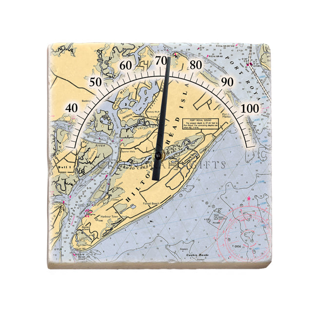Hilton Head, SC - Marble Thermometer