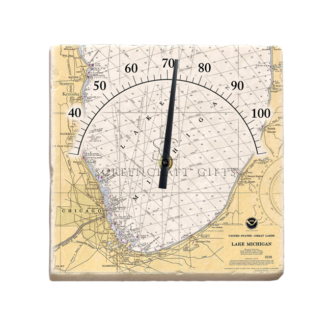 Lake Michigan -  Marble Thermometer