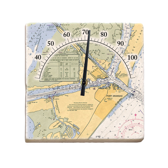 Port Aransas, TX - Marble Thermometer