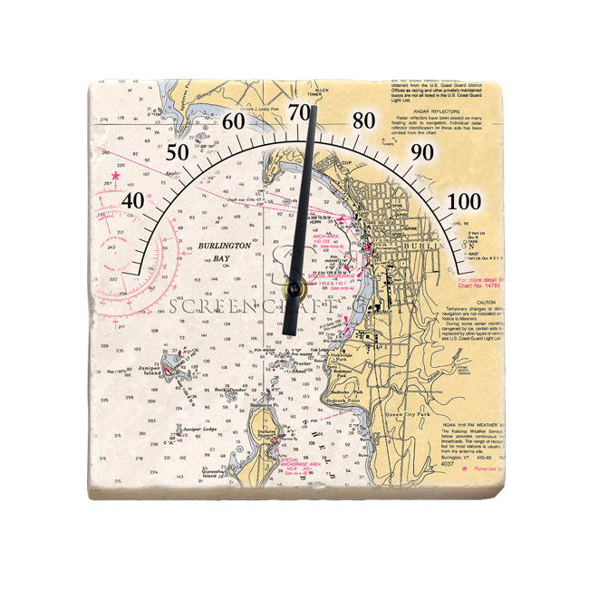 Burlington, VT - Marble Thermometer