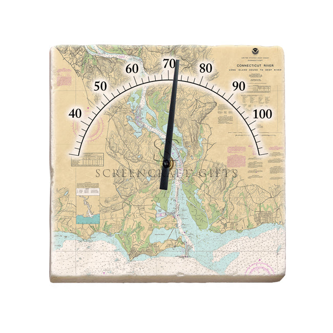 Connecticut River- Marble Thermometer
