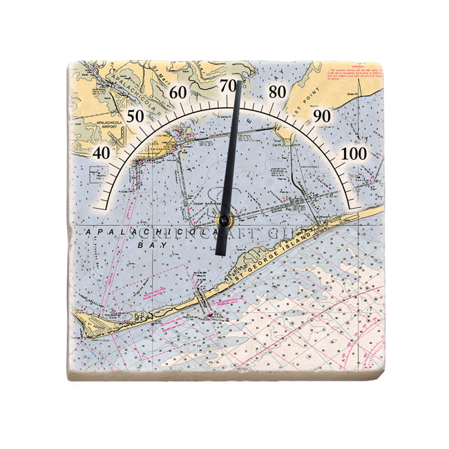 Apalachicola, FL- Marble Thermometer