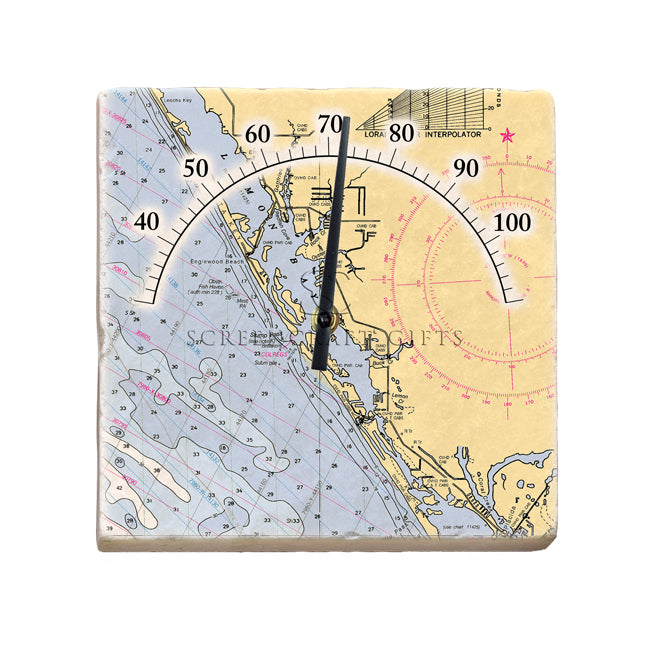 Manasota Key, FL  - Marble Thermometer