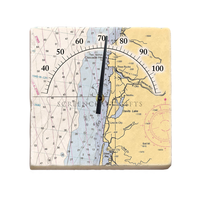 Lincoln City, OR - Marble Thermometer