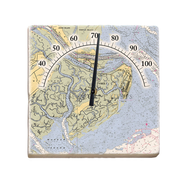 Tybee Island, GA  - Marble Thermometer
