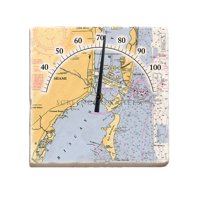 Miami, FL - Marble Thermometer