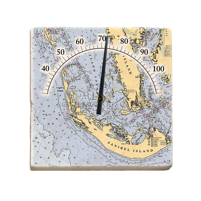 Sanibel Island, FL  - Marble Thermometer