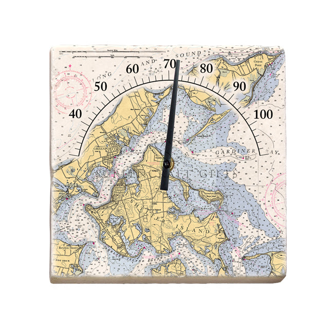 Gardiners Bay, NY - Marble Thermometer