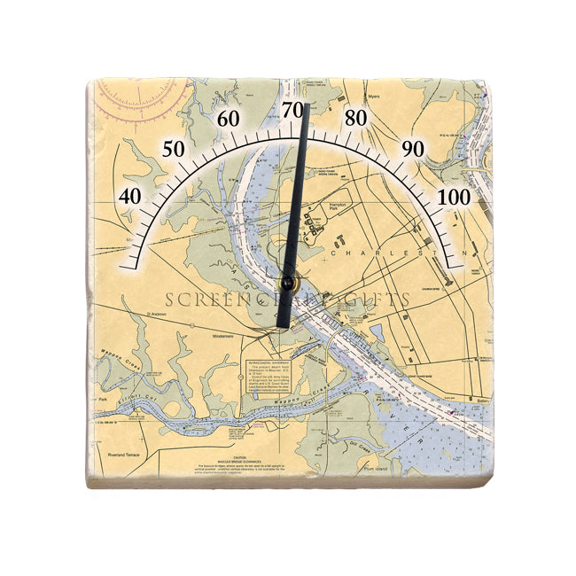 Ashley River, SC- Marble Thermometer